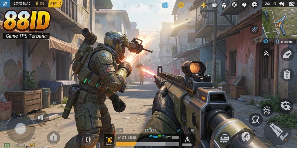 Screenshot 88ID menampilkan aksi mendebarkan dalam gameplay TPS.