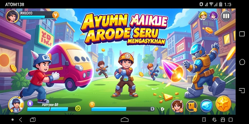Tampilan gameplay seru ATOM138 dengan tantangan menarik di setiap level.