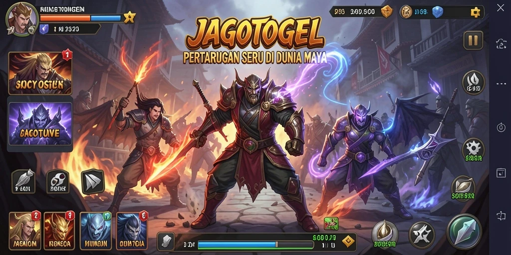 Screenshot gameplay <strong>JAGOTOGEL</strong> yang menampilkan pertarungan intens antar karakter.