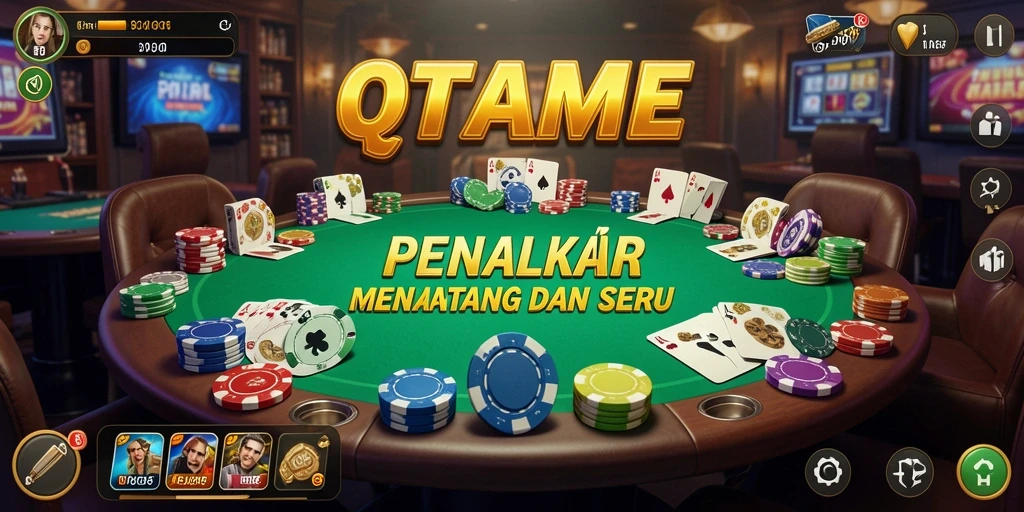 Tampilan seru gameplay Poker di QTGAME.