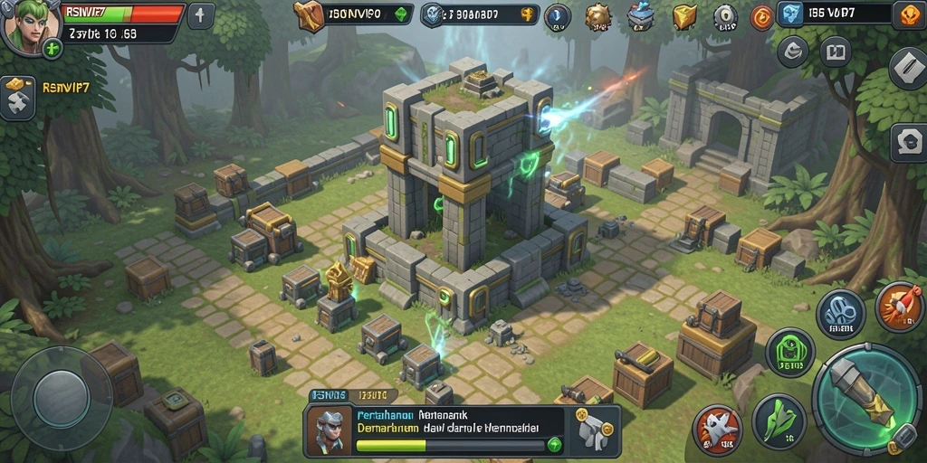 Screenshot RSNVIP7 menampilkan aksi menarik dalam permainan Tower Defense.